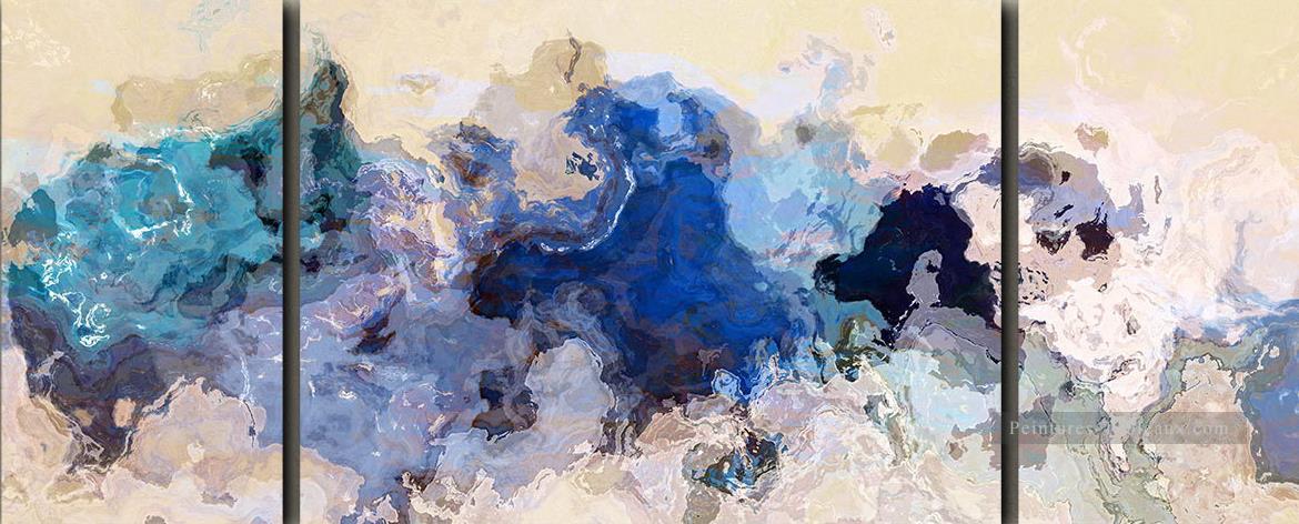 paysage marin abstrait 104 tryptique Peintures à l'huile